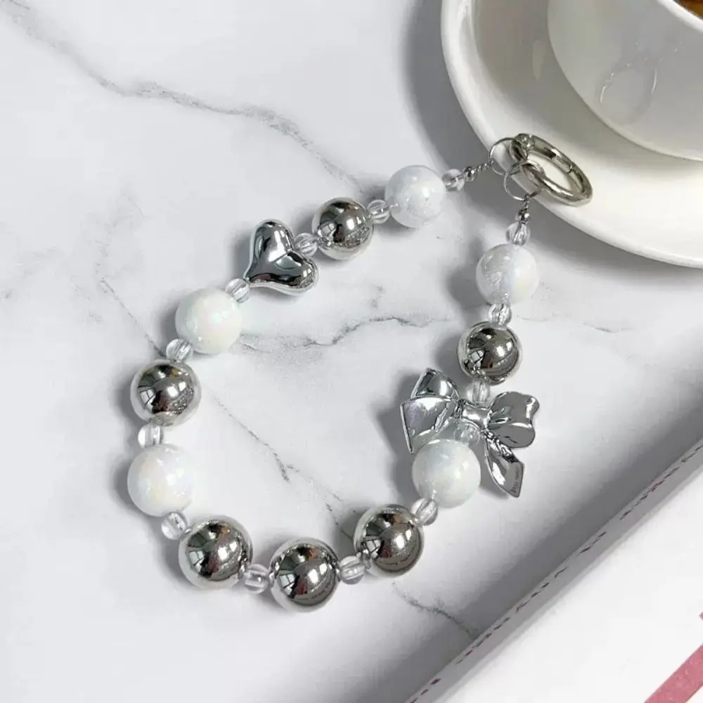 

Прочная цепочка для телефона с бантом, разноцветные бусины, кулон для телефона своими руками, брелок для ключей