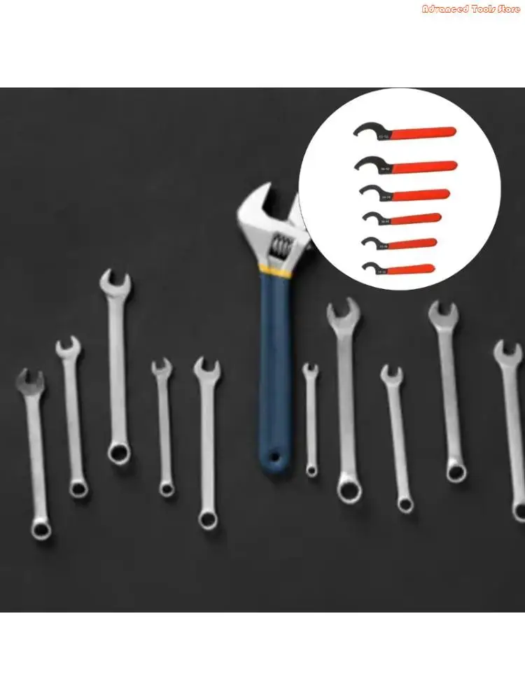 6 Piece Slip Resistant Angled Spanner Wrench Hand Tool For Tight Areas And Round Fasteners Water Meter And Machinery W91B