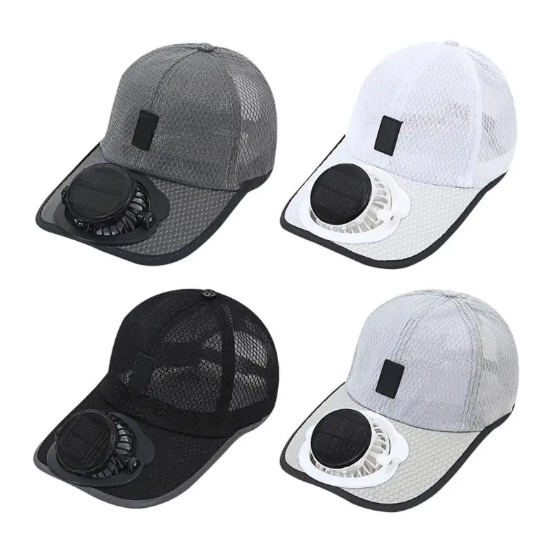 

Solar Fan Cooling Cap Adjustable Head Size 4-8 Hours Operation Lightweight Outdoor Sport Hat For Men Women