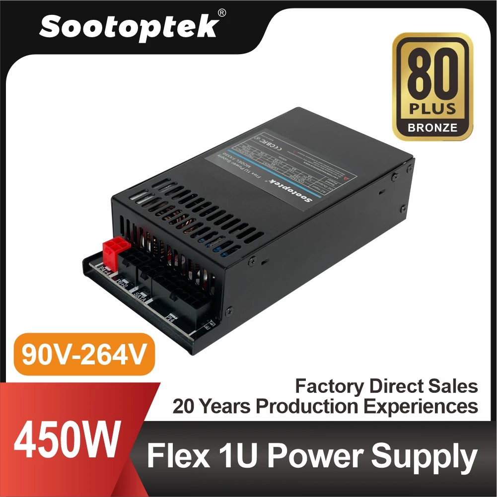 

Flex 1U 450W Power Supply Modular PSU 90V-264V full voltage with 4cm silence fan for case and server