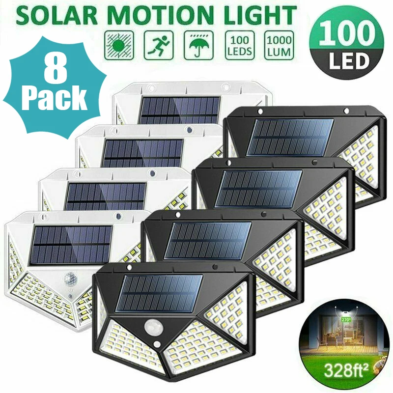 

Solar Wall Lights Outdoor Solar Lights 100 LED Solar Lamp with Motion Sensor Waterproof Street Light for Garden Garage Patio