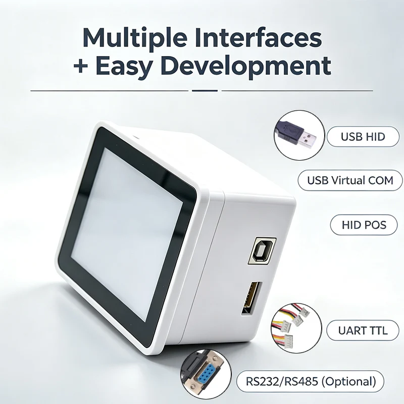 LONVILL Qr Code Scanner Wide Temp Barcode Scanning Module 5V 350mA Embedded Barcode Scanner for OEM Device Integration