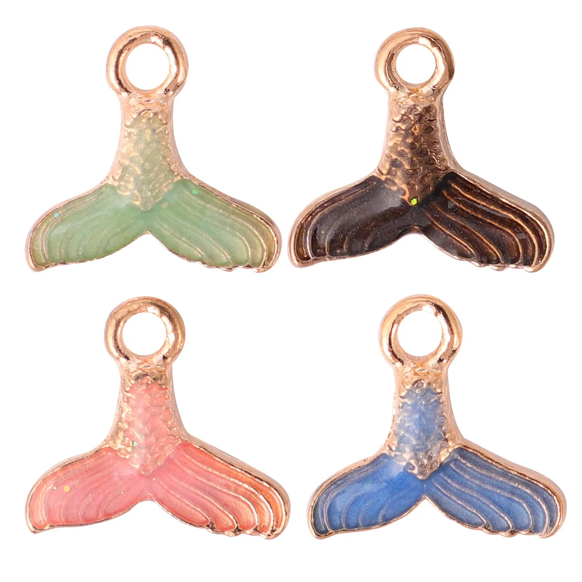 

50pcs Fish Tail Earring Making Accessories Delicate Diy Charm Pendants For Jewelry Crafting Handmade Hanging Charms Assorted