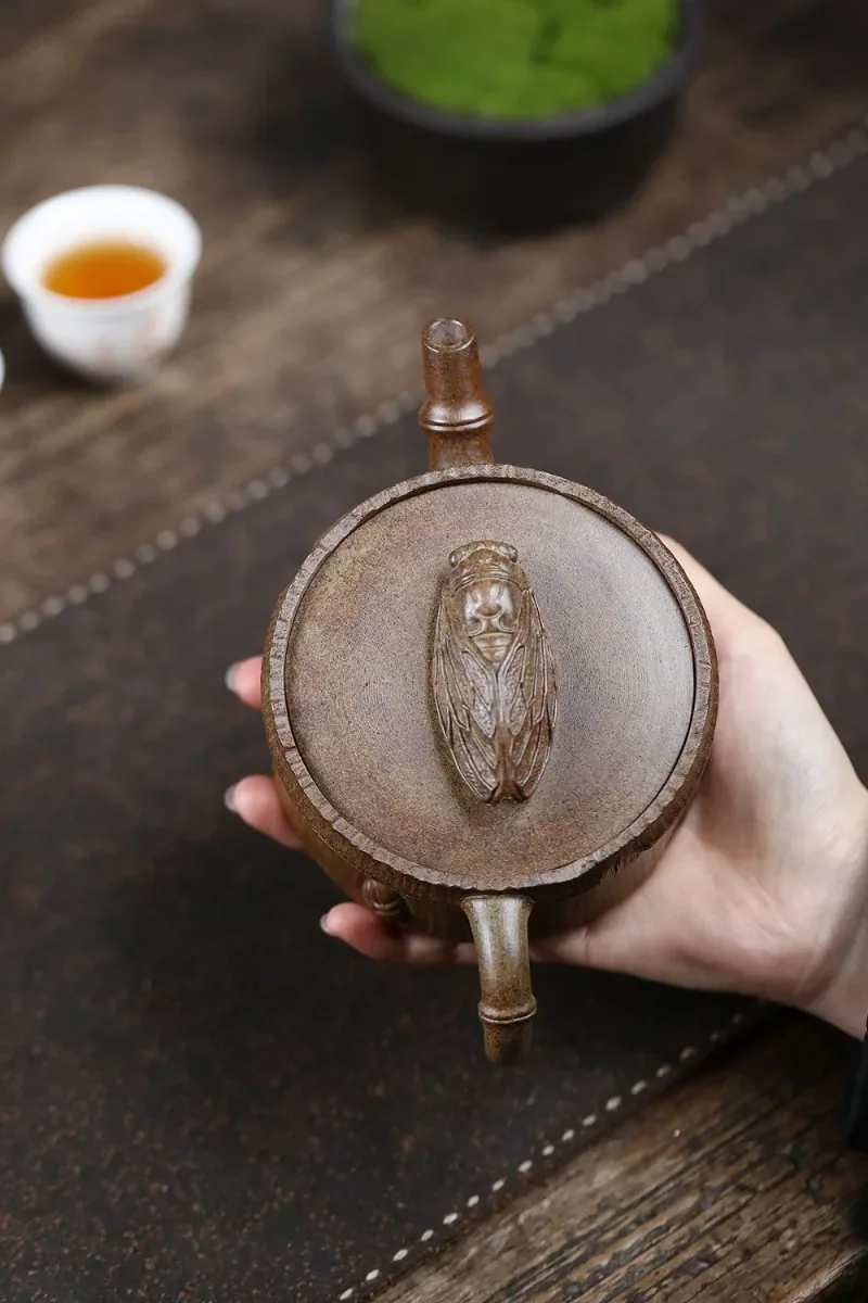 310ml Yixing Handmade Purple Clay Teapot, Raw Ore, Gold Sand,tea Pot, Make A Splash Kung Fu Tea Set