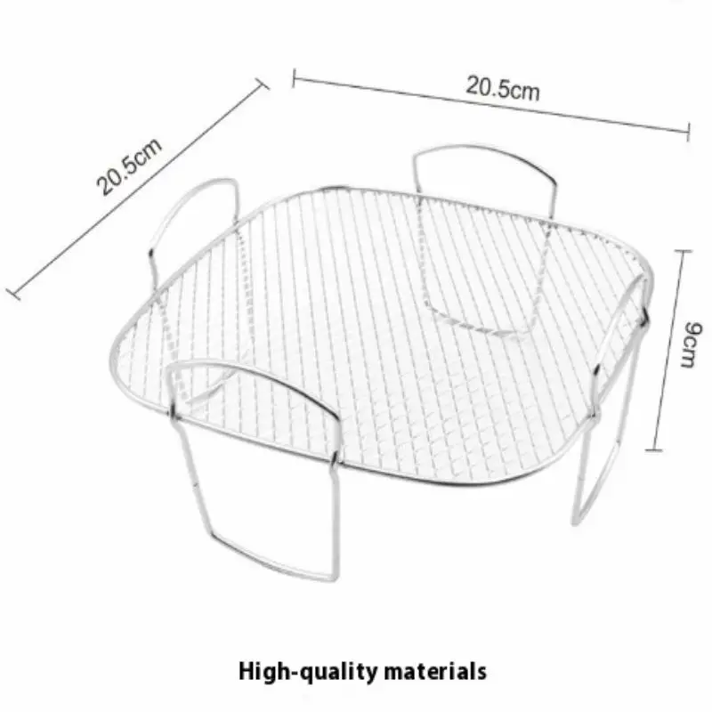 Utensílios de Cozinha para Cozinhar Vários Alimentos, Grelha para Fritadeira a Ar, Adequada para Fritadeiras e Fornos, Grelha Empilhável de Aço Inoxidável