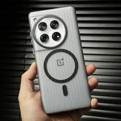 For OnePlus 13/12/15 13R 15R Matte Hard Slim Back Case Clear Cover With Magnet Corrugated Frosted Funda anti-fingerprint