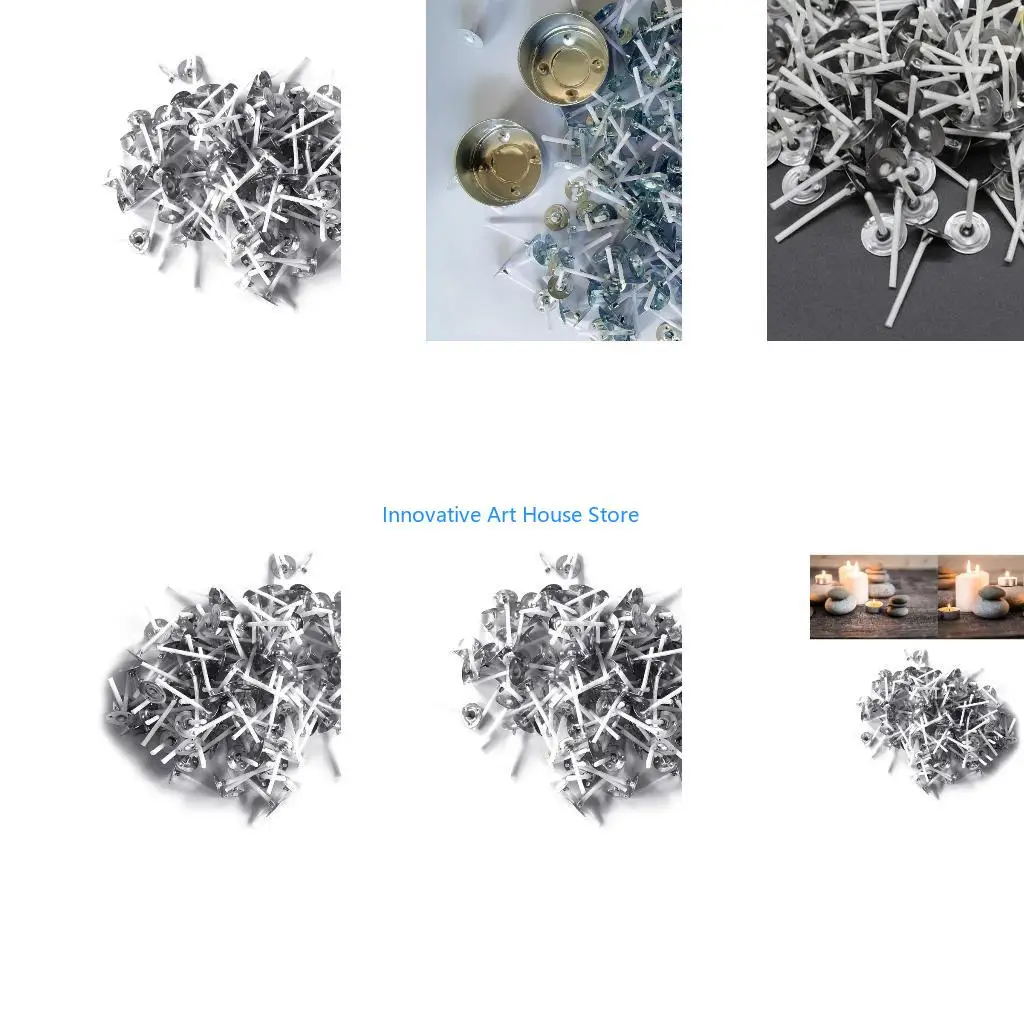 E1PC 200Pieces Cotton Wicks with Metal Sustainer Tabs for Creative DIY Making Accessories and Home Decoration