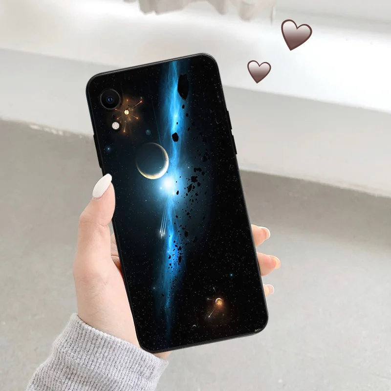 Phone Cases For iphone 15Pro XS Max 11 12 13 14 Pro 7 8 15 Plus Mini SE X XR Meteor Universe Starry Sky Camera Protective Cover