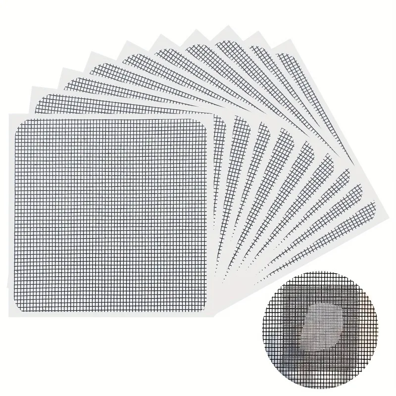 40-10pcs Window Screen Repair Stickers Tape Adhesive Anti Mosquito Door Mesh Patch Tape Broken Holes Repair Screen Wall Patch