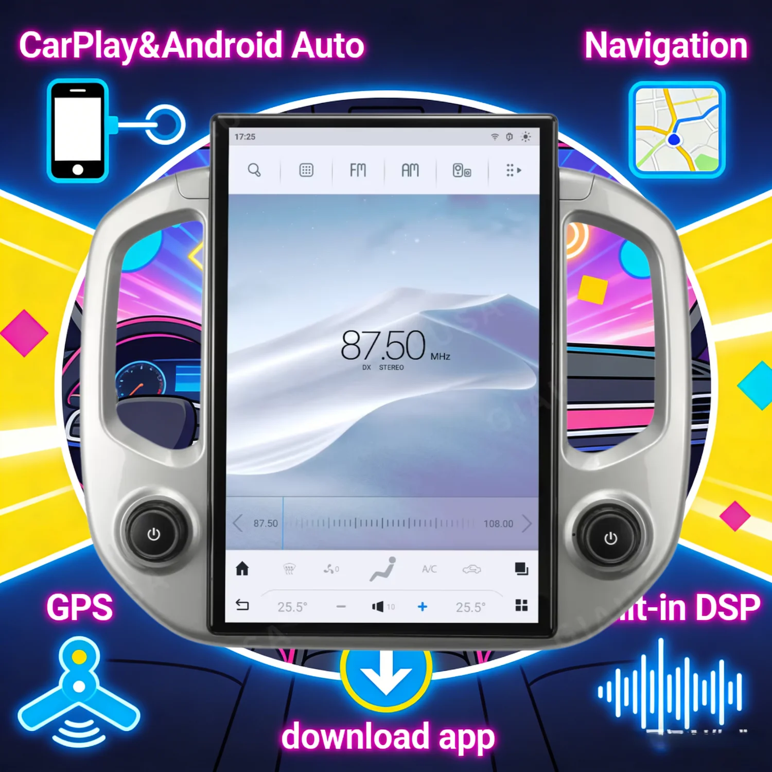 Android 13 Car GPS Navigation For Chevrolet Colorado GMC Canyon 2019-2023 Carplay Touch Screen Head unit Multimedia Car Radio