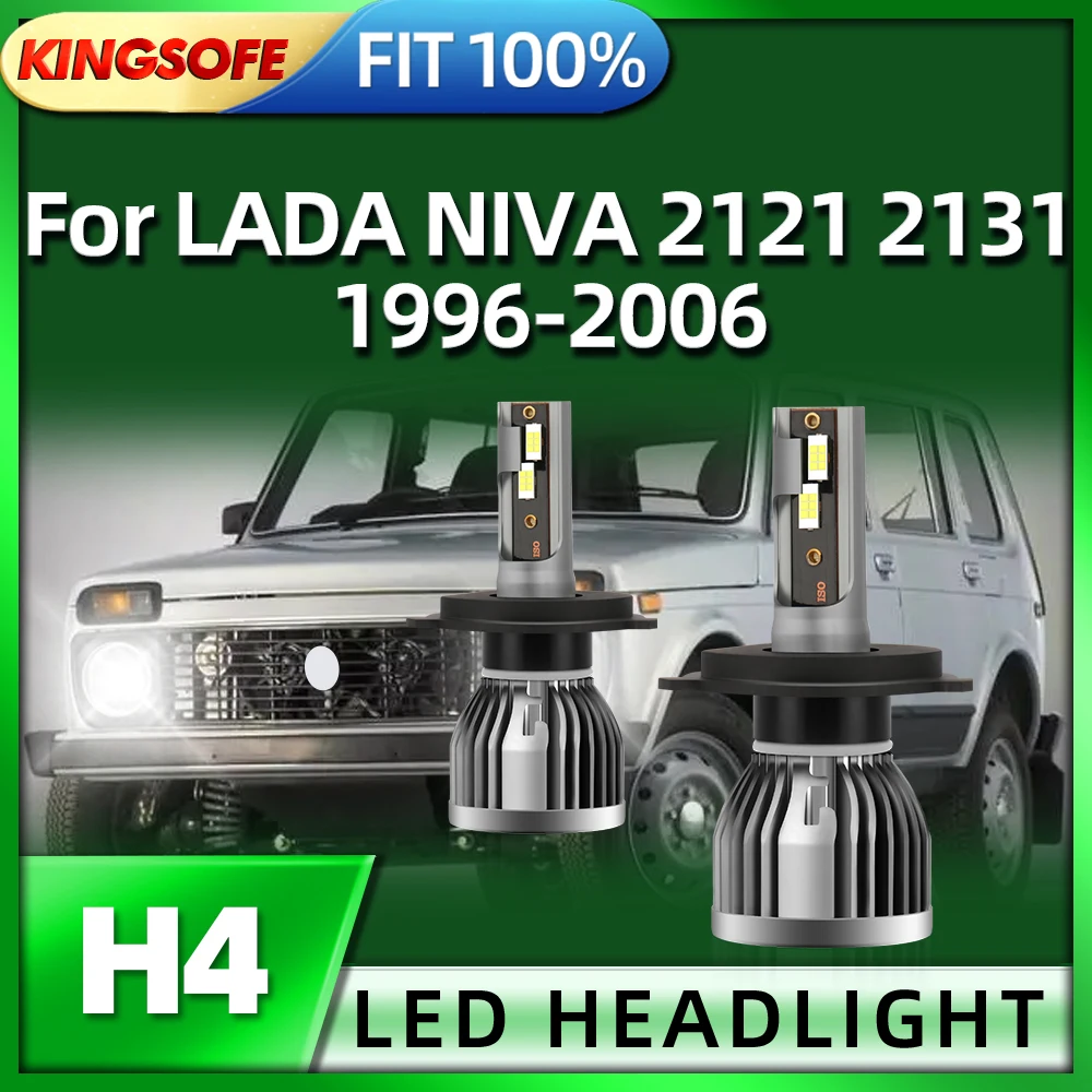 KIONGSOFE LED 180W 30000LM H4 Car Headlight 6000K Auto Lamp For LADA NIVA 2121 2131 1996 98 992000 2001 2002 2003 2004 2005 2006