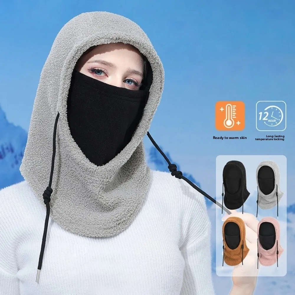 

New Warm Pullover Cap Windproof Coldproof Neck Warmer Polar Fleece Hooded Hat Outdoor Sports