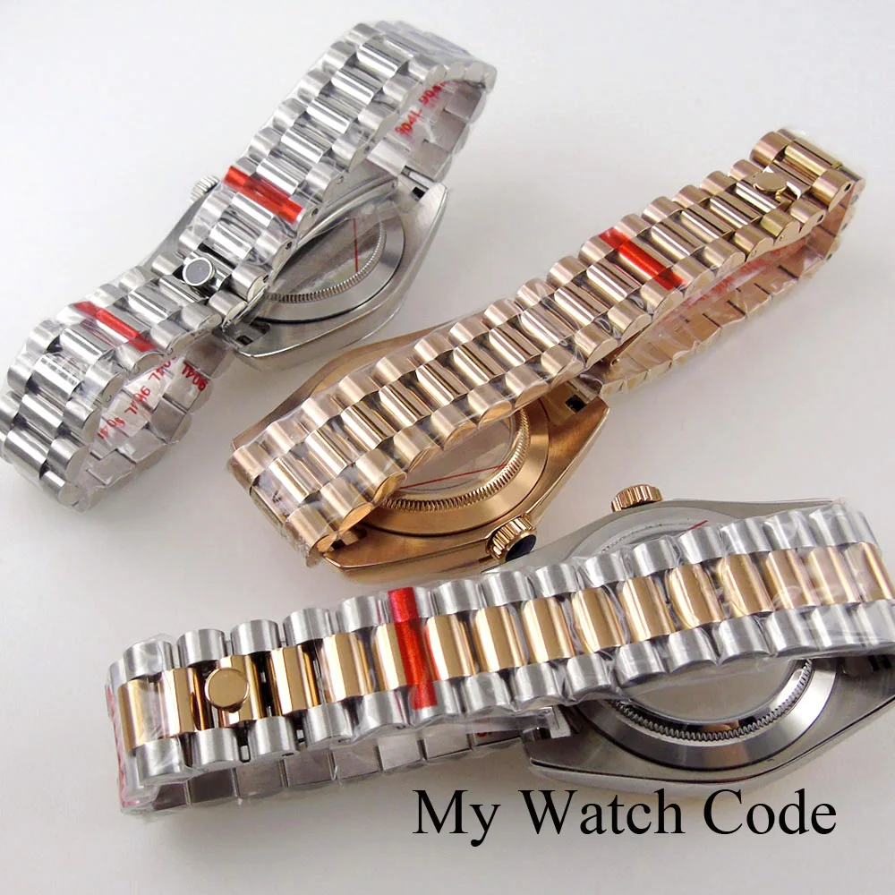 Waterproof Silver Gold Fluted Curved Watch Case for NH34 NH35 NH36 NH38 NH39 NH70 NH72 ETA2824 PT5000 MINGZHU DG MIYOTA 36mm