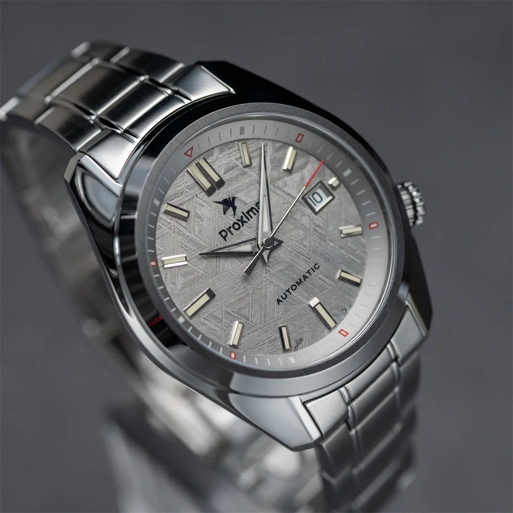 Proxima 42mm Luxury Men Watch Meteorite Dial PT5000 SW200 Automatic Mechanical Business Wristwatches Sapphire BGW9 Luminous