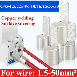 Circuit Breaker plug Pin-Shaped Cable Wire Lug Insert Crimp Wiring HarnessTerminal C45 Air Switch Lug C45-1.5 2.5 4 6 50mm²