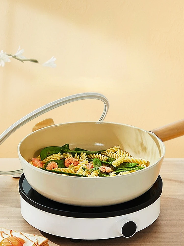 

Exquisite Ceramic Alloy Nonstick Wok Pans Soup Household Makes Cooking Healthier and Easier Gift Preferred Make Your Wife Happy