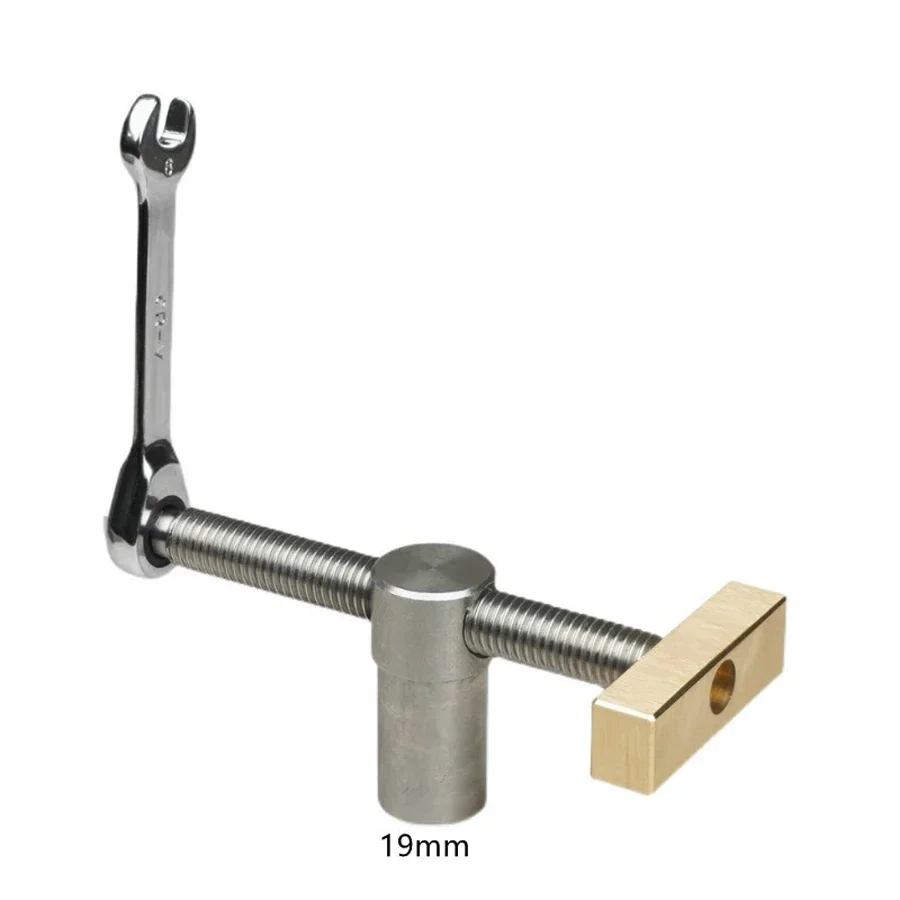 Woodworking Desktop Clip Fast Fixed Clip Clamp Brass Fixture Vise for 19/20MM Dog Hole Joinery Woodworking Benches Tools