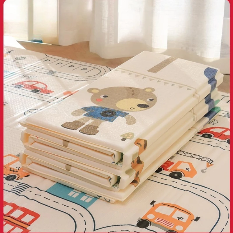 Tapete de brincar para bebês, tapete dobrável para engatinhar, não tóxico, inodoro, quebra-cabeça de espuma para crianças, design confortável