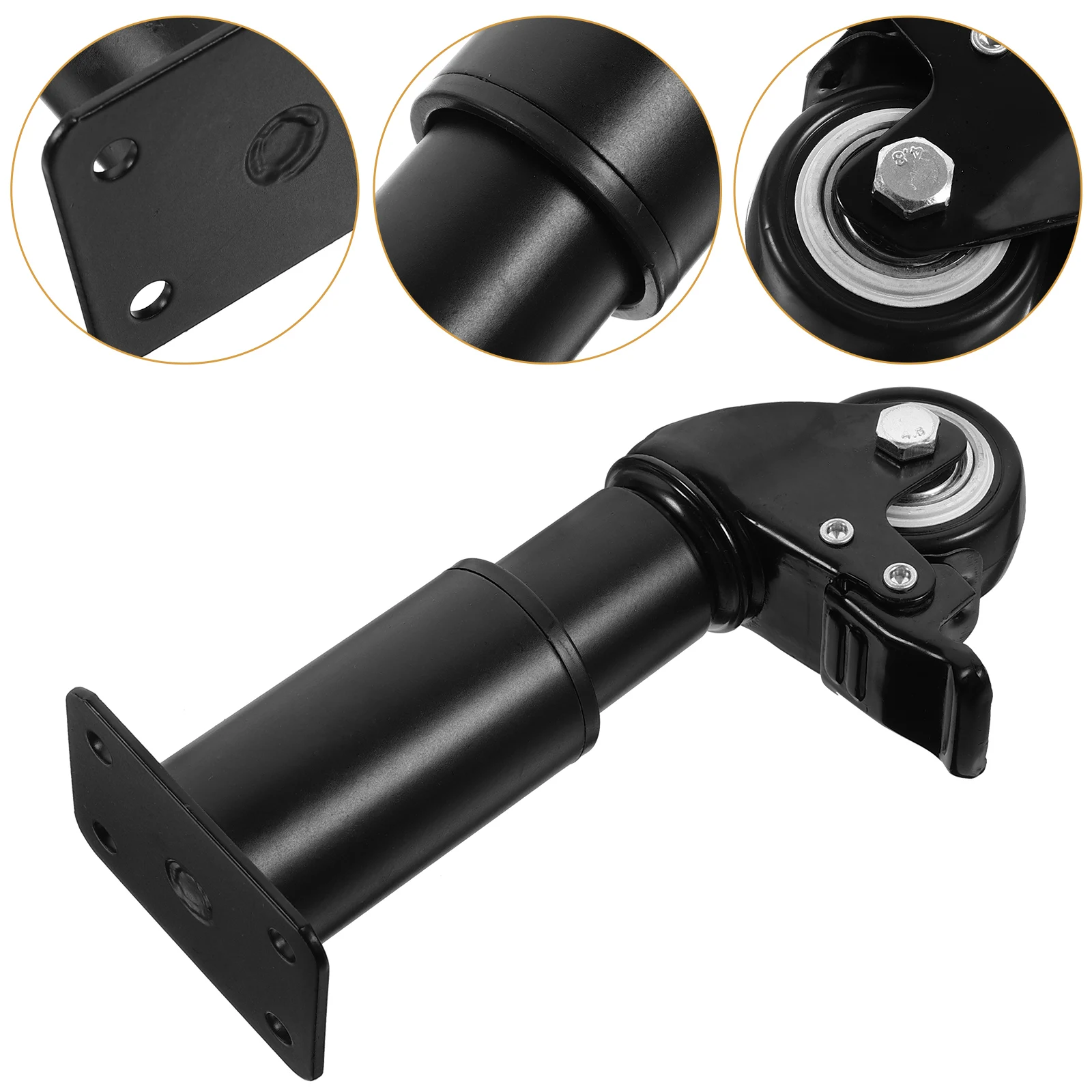 

4Pcs Metal Furniture Legs Adjustable Height with Casters for Desk Sofa Bed Cabinet Coffee Table Durable Table Legs