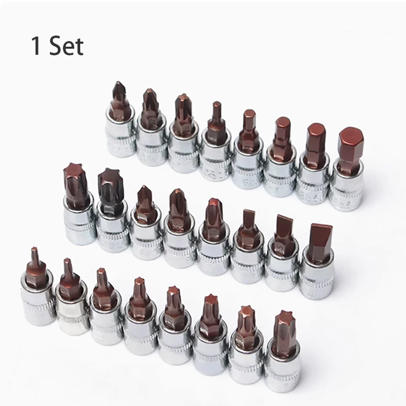 1 Set Socket Pressure Wrench T8-T50 Plum Bloss H2-H8 Hexagonal Straight Meter 4-7mm Cross PH1-PH3 Screwdriver Head Socket