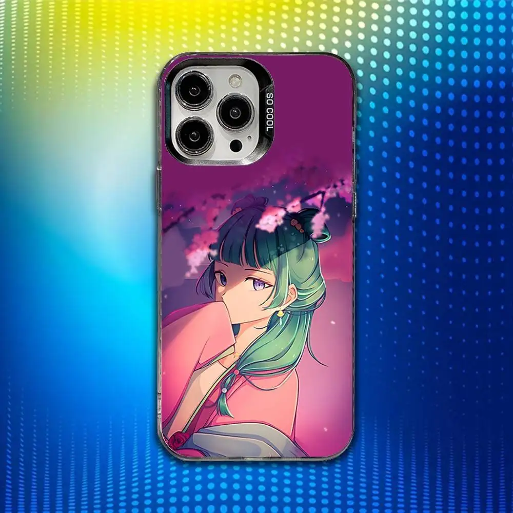 حافظة هاتف A-Apothecary Diarie Maomao لهاتف iPhone 17,16,15,14,13,12,X,8,Pro,Max,Plus,E,SE4,Air,Mini IMD أسود غير لامع