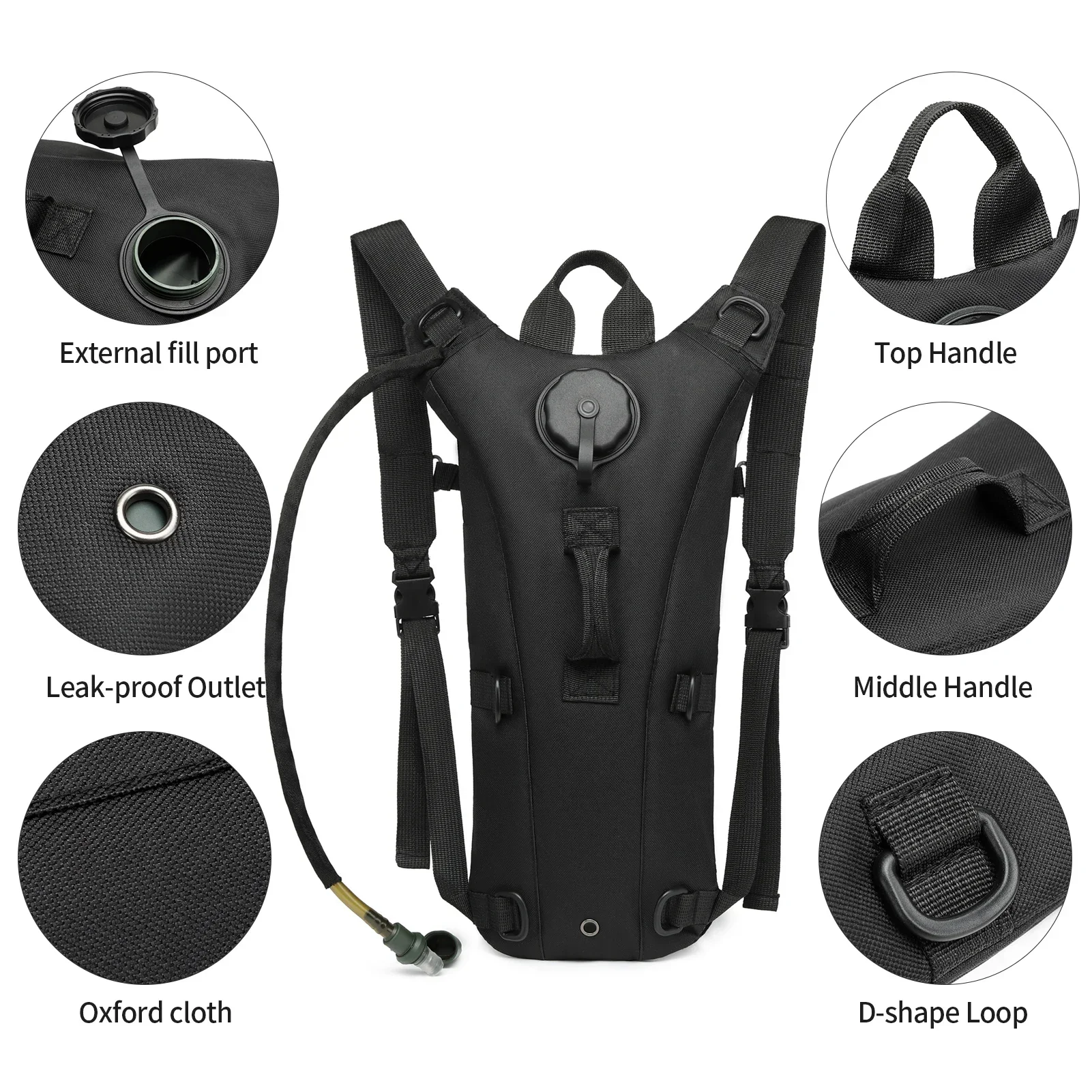 Military Tactical Camel Backpack with 3L Waterproof Water Bladder Hydration Pack for Running, Jogging, Cycling, Hiking