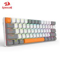 REDRAGON L61-B RGB USB Mini Mechanical Gaming Wired Keyboard 61 Key Gamer 1.2X bigger keycap for big hand user Compute PC Laptop