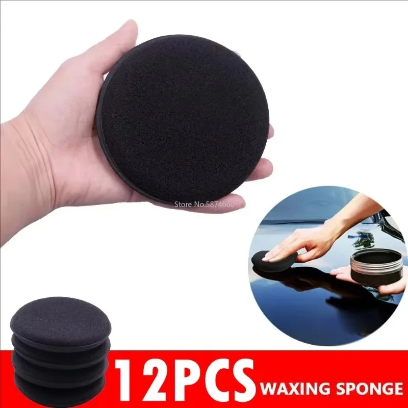 

12Pcs Car Foam Sponge Wax Applicator Cleaning Detailing Pads Car Waxing Polishing Pad Home Car Wash Care 10cm Car Cleaning Kit