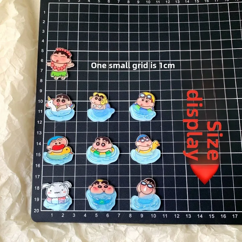 Crayon Shin-chan Shiro Cartoon Cute Acrylic Patch Kawaii DIY Car Mug Decoration Accessories Anime Merchandise Wholesale
