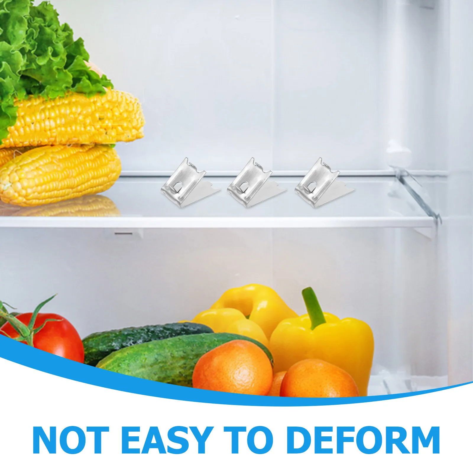 

8pcs Stainless Steel Shelf Clips Freezer Rack Clips Refrigerator Support Clamps Metal Cooler Shelf Braces Freezer Clamp Hooks