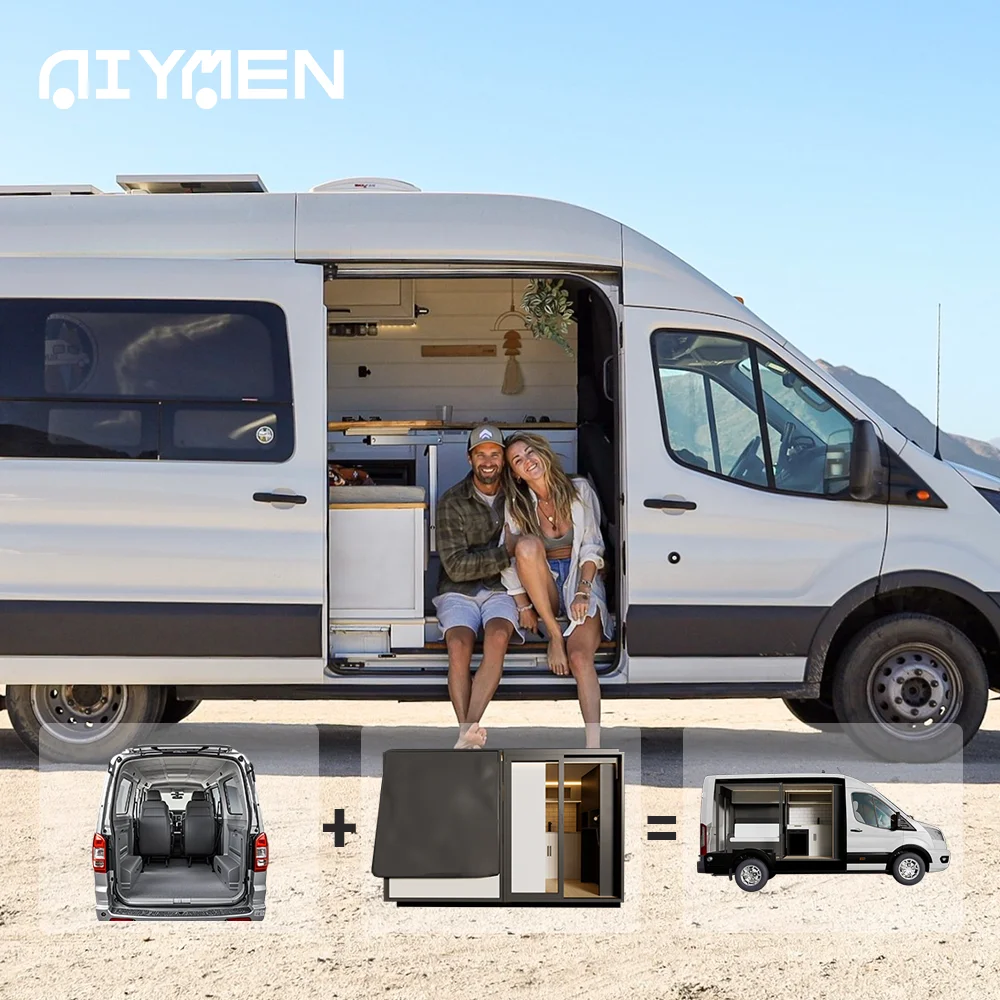Vancubic Custom  Camper Van Conversion Kit Lights Double Cabin With Capsule Units Camping Furniture