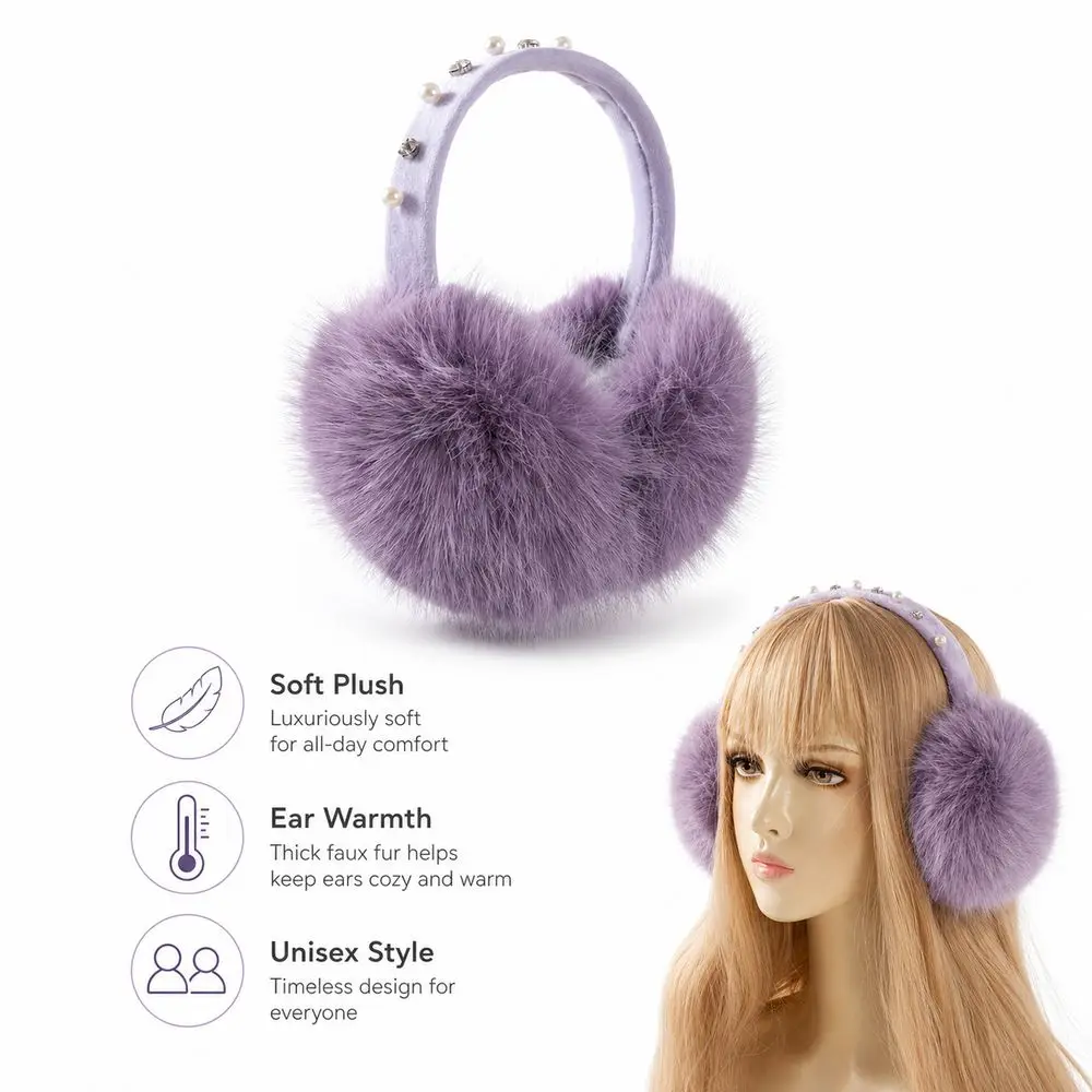 New Faux Fur Earmuffs Soft Foldable Winter Earmuffs Headband Earmuffs Winter Outdoor Use