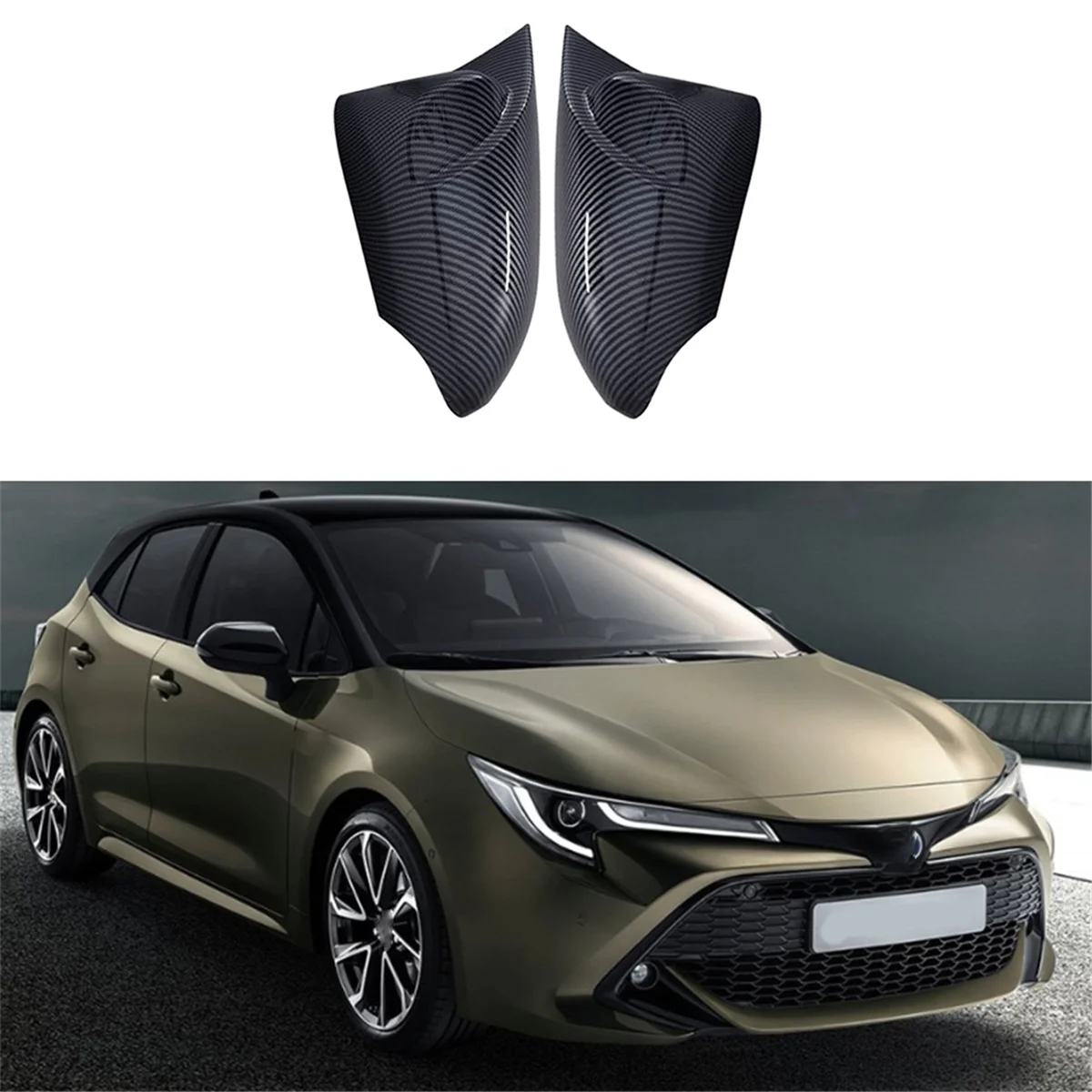 

1Pair Car Baked Black Rear View Mirror Cover 2013-2018 For Toyota AURIS Rear View Mirror Modification Parts