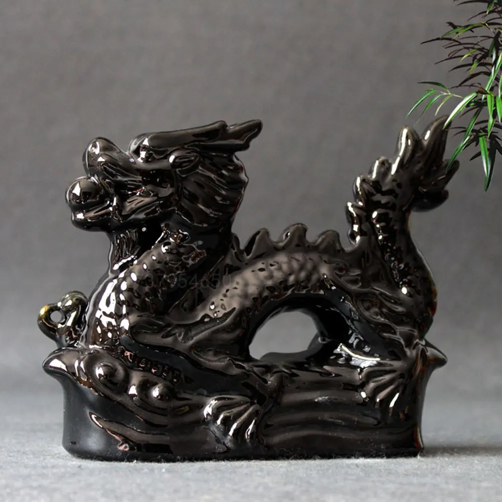 

Elegant Ceramic Dragon Statue Compact Size Desktop Decor Creative Dragon Shape Ceramic Craft Ornament for Indoor Display