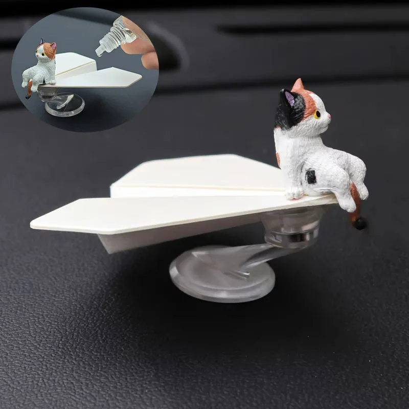 

Rotating Paper Airplane Car Decor - Swinging Dashboard Ornament Holds Dolls & Diffuser Fun Scented Car Air Freshener for Vehicle