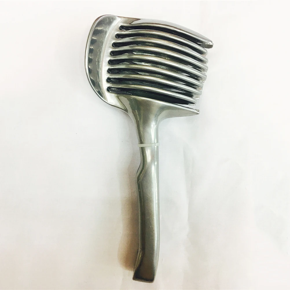 

Round Fruits Tongs Tomato Lemon Kitchen Cutting Aid Veggie Chopper Silver Slicer Clamp Design Protects Fingers