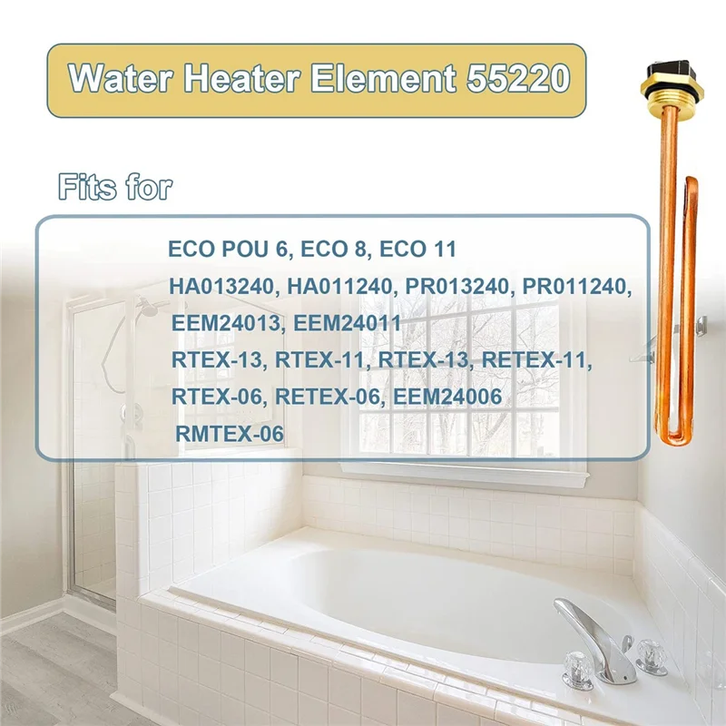 Heater Element 2 Pack HE 55220 Water Heater Element, Fit For ECO POU 6, ECO 8, ECO 11 Electric Water Heater