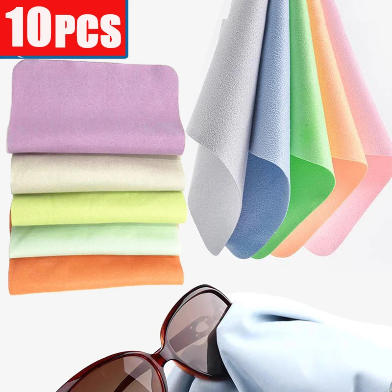 

10Pcs Cleaning Supplies Soft Chamois Glasses Cleaner Eyeglasses Microfiber Clean Cloth Lens Phone Screen Cleaning Wipes Tools