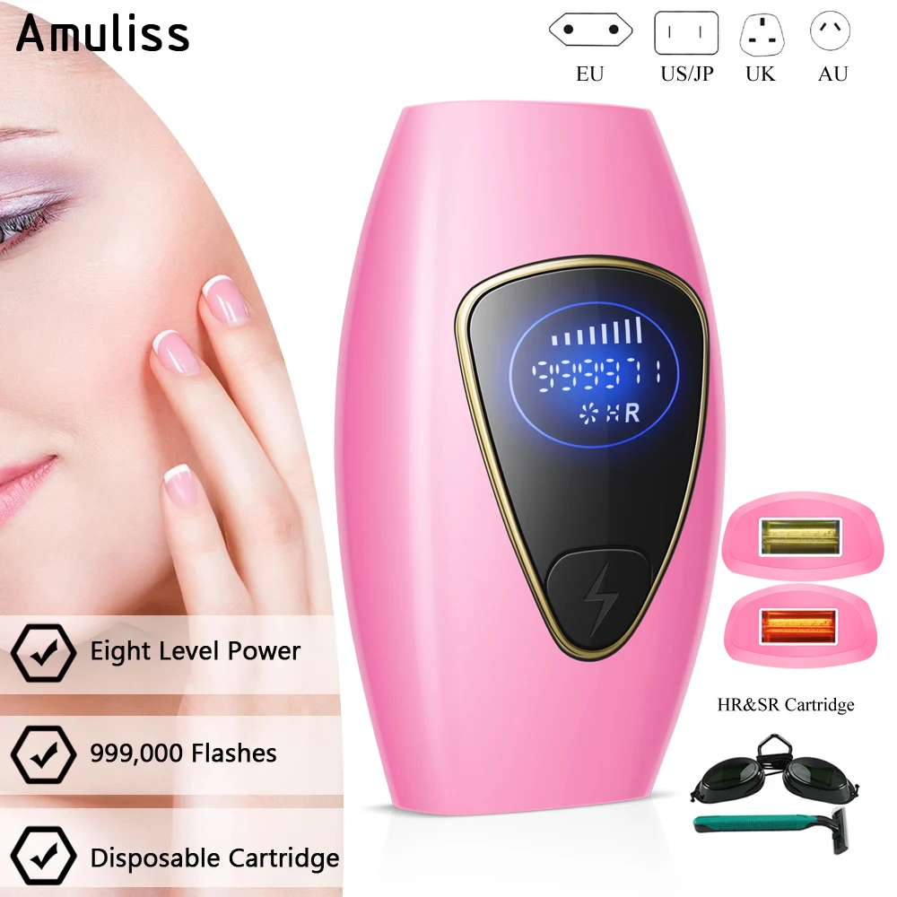 

Amuliss Painless IPL Laser Hair Removal For Women Bikini Area Face Body Permanent At Home Light Hair Removal Handset Devices