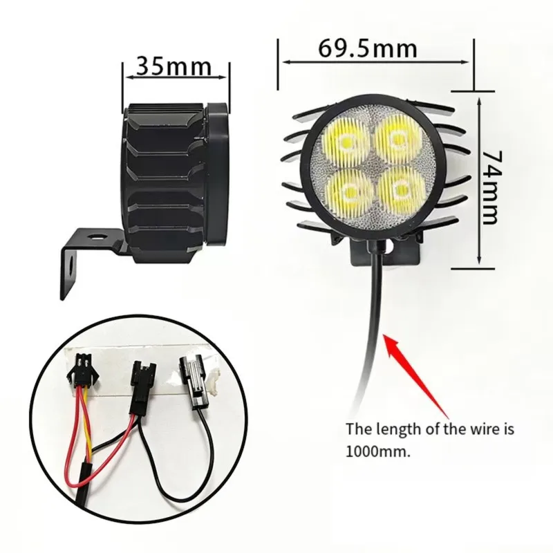 

Dropship-For Kugoo Pro Scooter LED Headlight Accessory Front Light For Night Riding