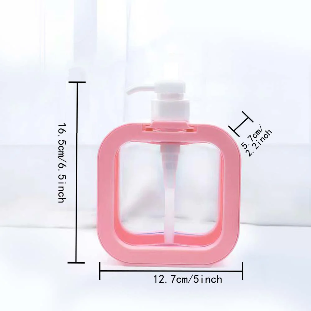 Distributeur de désinfectant pour les mains en plastique Transparent, récipient de Gel douche détachable de 500ml, bouteille de Type presse, motif Floral noir