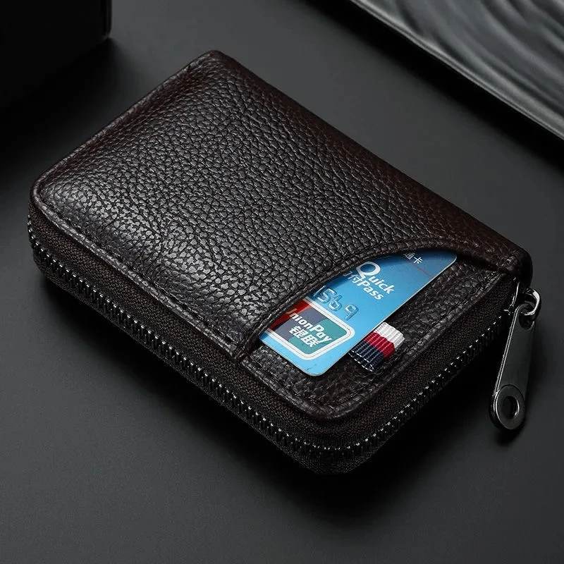 

man woman wallets Card holder leather texture multi-card position ID large-capacity bank simple small female card holder wallet