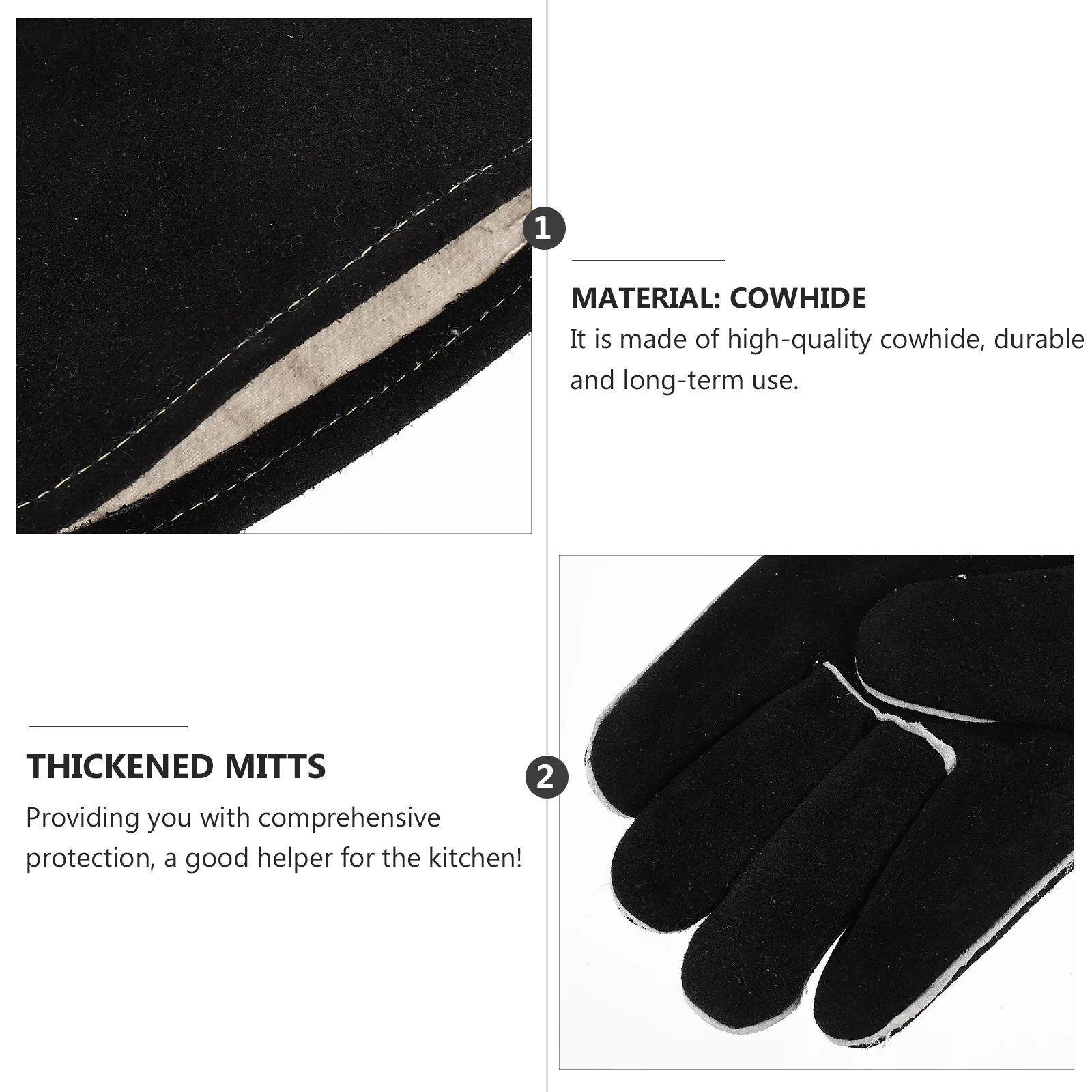 

1Pair Fireproof Heat Resistant Bbq Gloves Thickened Oven Mitts Kitchen Gloves for Microwave Baking Grilling Protection