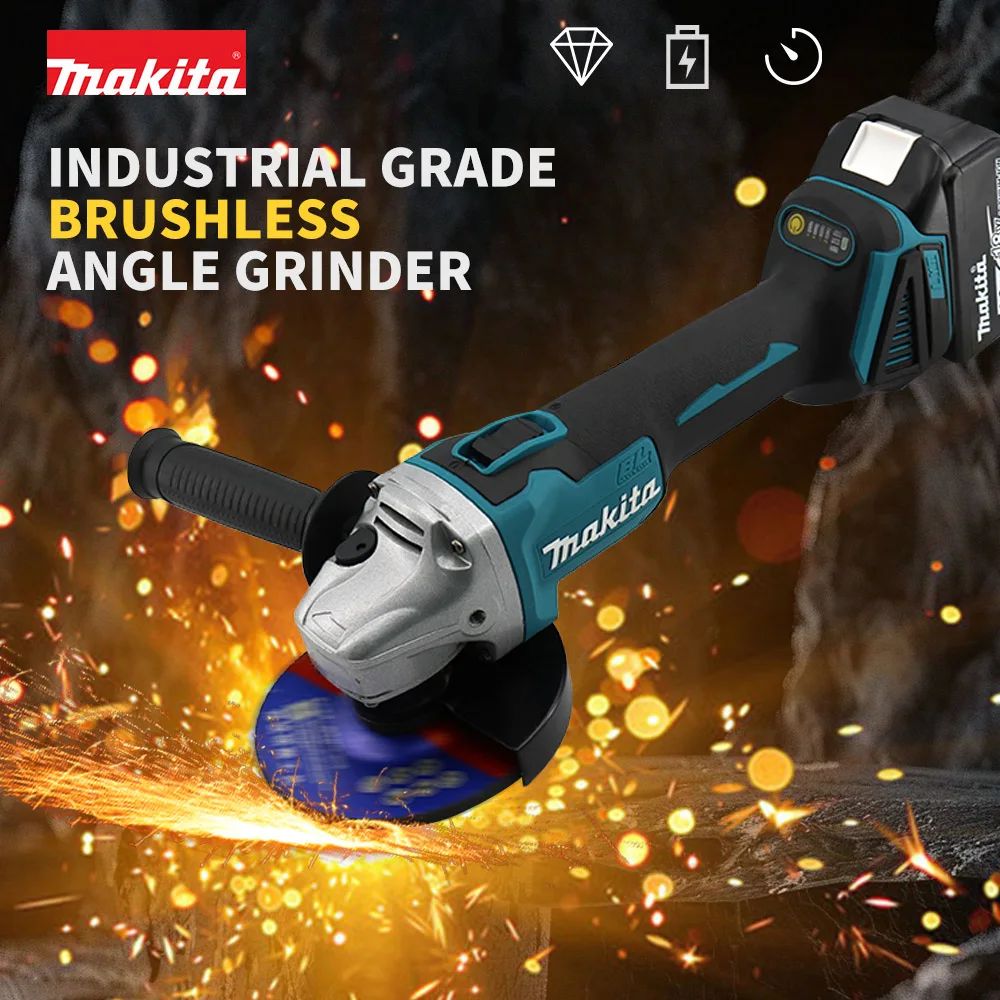 Makita  DGA404 Brushless Lithium Electric Angle Grinder Rechargeable Cutting Machine Brushless Sander Angle 18V Power Tools