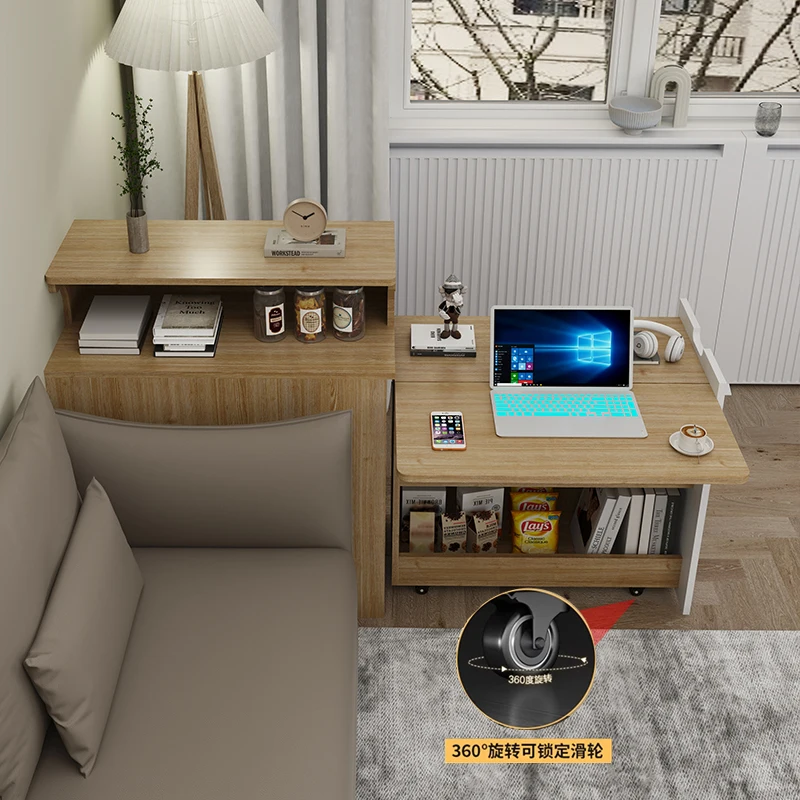 Simple and modern push-pull folding desk, sofa side cabinet, side cabinet, living room, bedroom side corner, narrow cabinet with