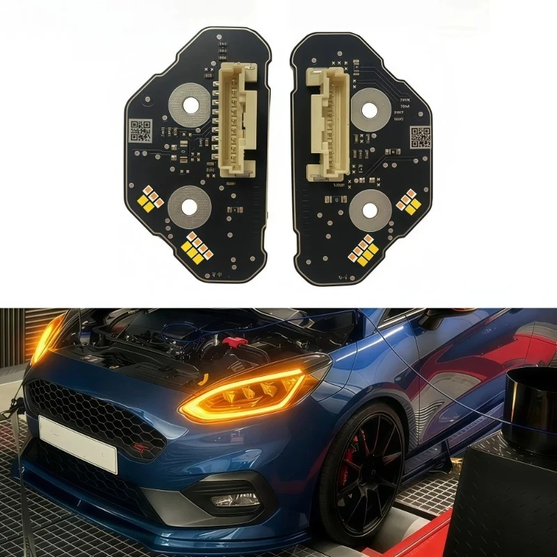 

Yellow Red Blue For Ford Focus MK4.5 ST 2022-2024 DRL Board Angel Eyes Daylight LED Headlight Daytime Running Light Module