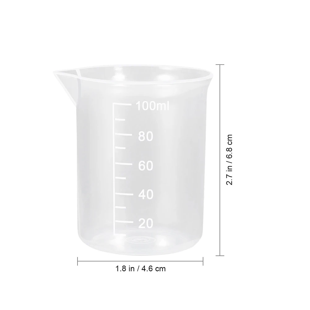 

10pcs Plastic Graduated Measuring Cup 100Ml 250Ml 500Ml Clear Scale Kitchen Lab Transparent Household Cups