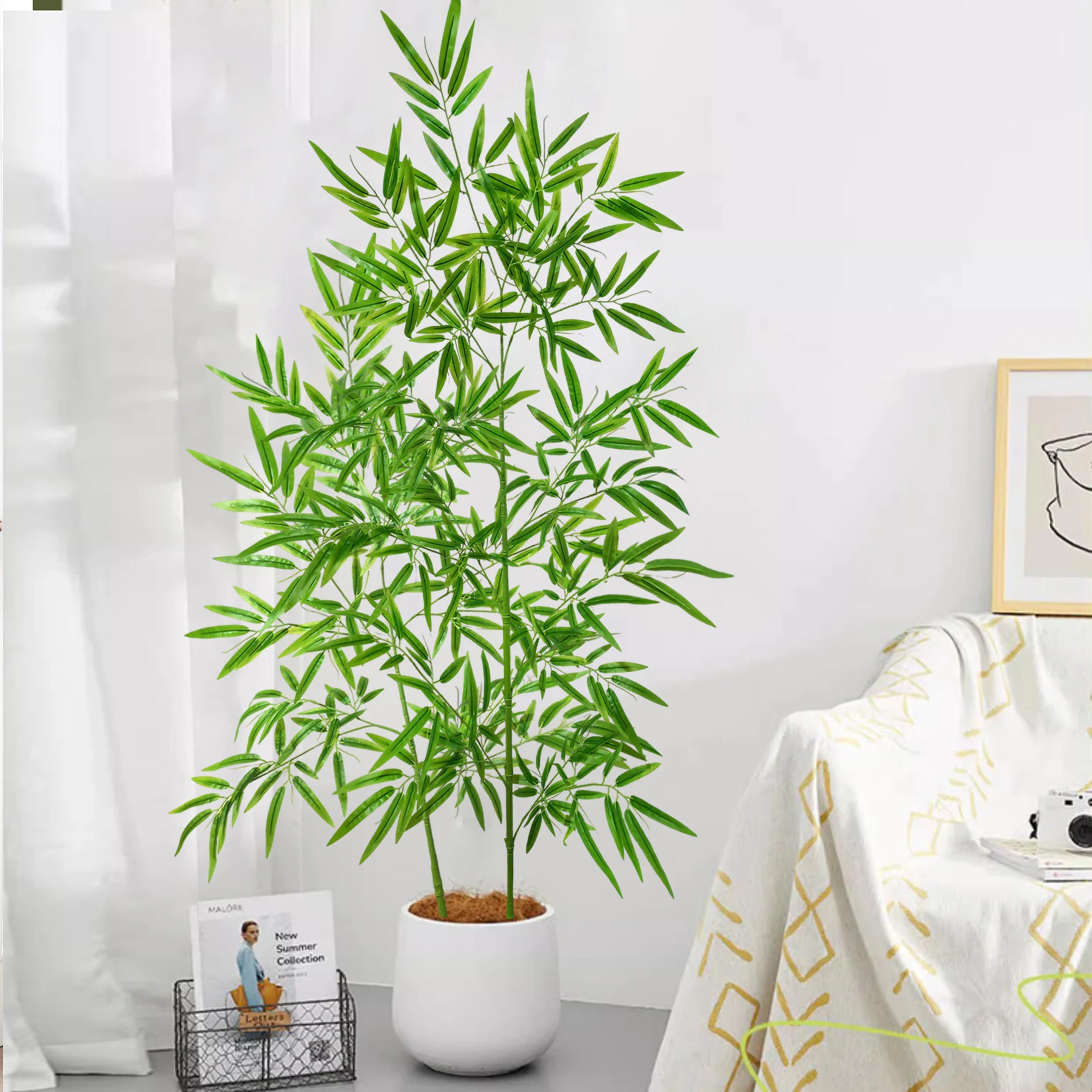 120-240cm/94,4in Künstliche Bambus- und Monstera-Pflanzen, Künstliche Palmen, Hohe Grünpflanzen, Geeignet für Zuhause, Garten und Zimmer – Detail 25