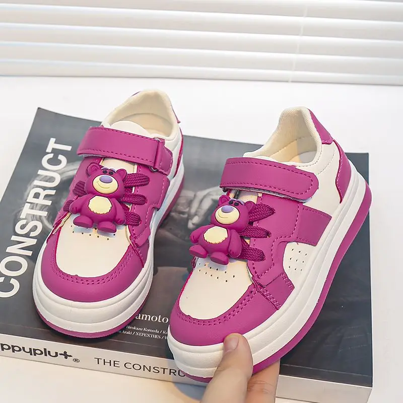 New High Quality Children's Sneakers Strawberry Bear Lotso Sneakers 2024 Spring New Boys Women Shoes Girls Cute Pink Shoes