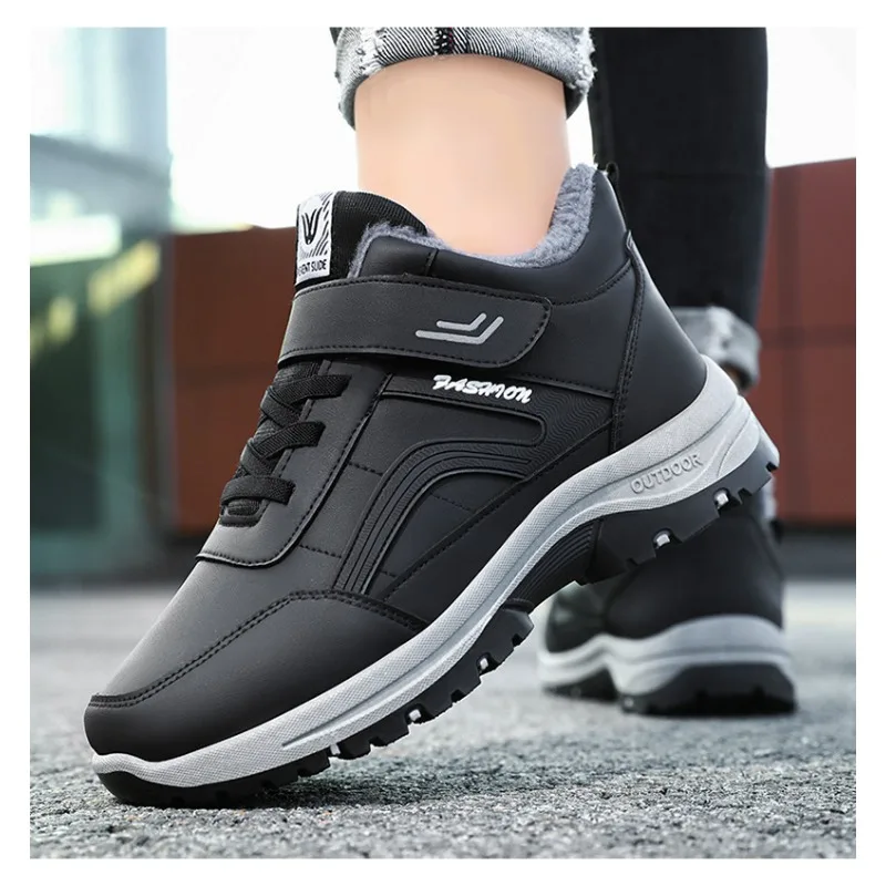 2026 Snow Boots for Men Casual Winter Shoes Platform Non-slip Warm Fur Ankle Boots Plush Combat Outdoor Hiking Motorcycle Boots view 5